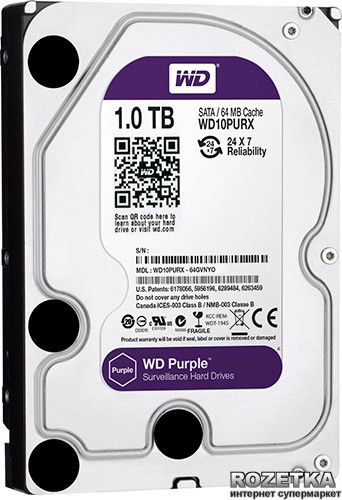 WD HDD Purple 1TB 3.5