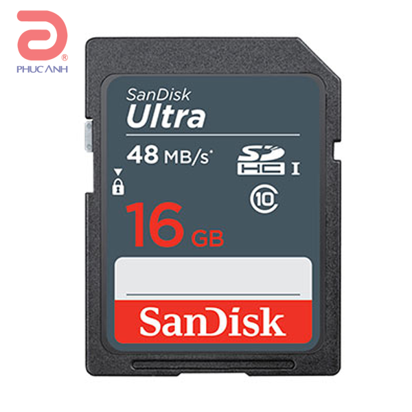 Thẻ nhớ SD Sandisk 16Gb Class 10 Read 48MB/s