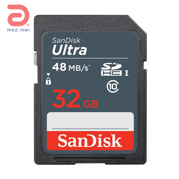 Thẻ nhớ SD Sandisk 32Gb Class 10 Read 48MB/s