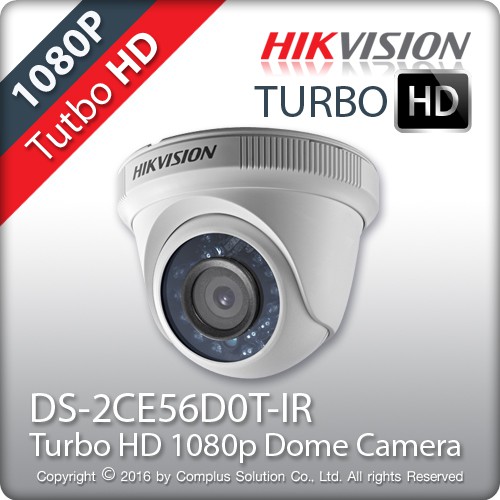 Camera HDTVI Dome 2.0MP Hikvision DS-2CE56D0T-IR