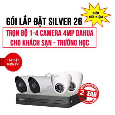 Trọn bộ 2-4 camera 4MP DAHUA khách sạn